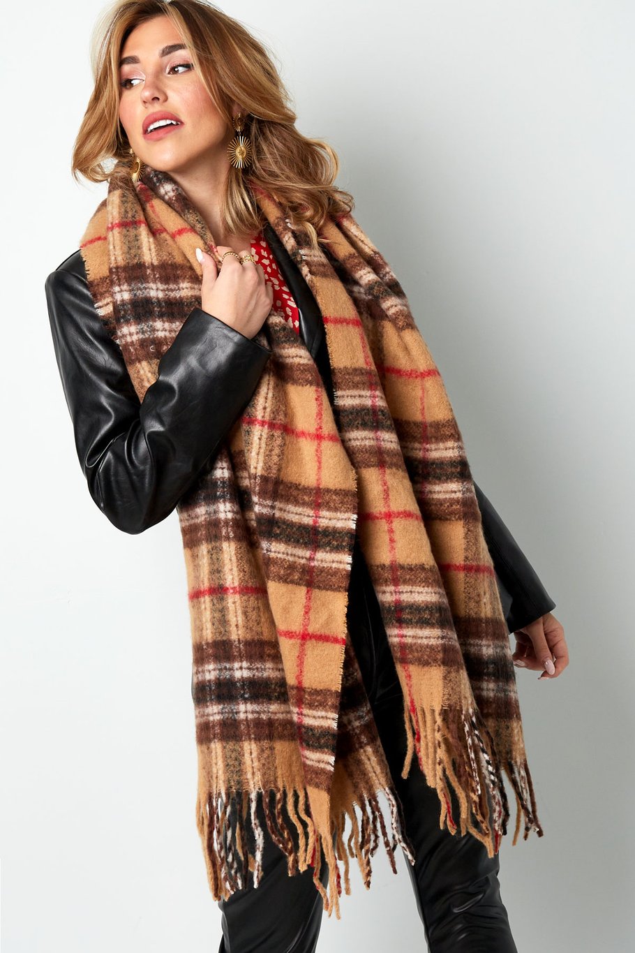Scarf colorful check - white Picture2